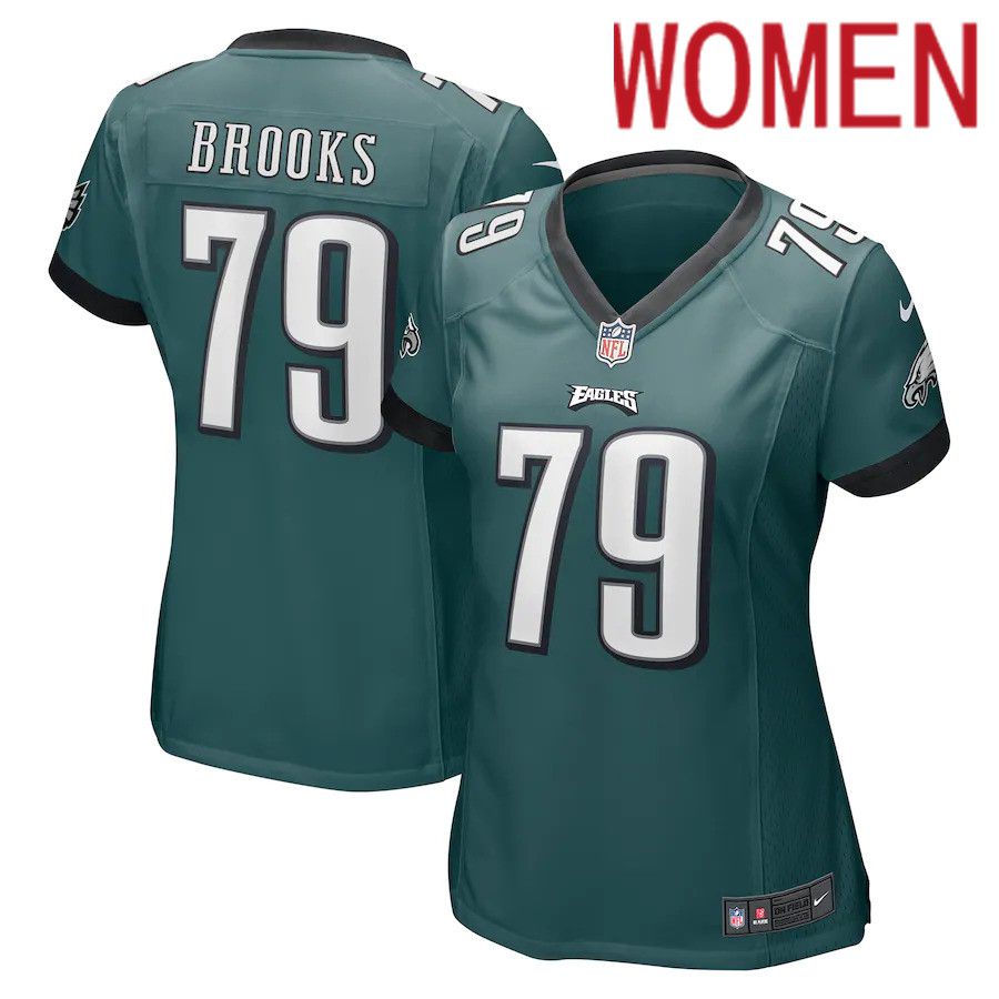 Women Philadelphia Eagles 79 Brandon Brooks Nike Midnight Green Game NFL Jersey